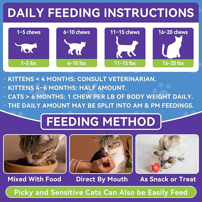 Flea and Tick Prevention for Cats - Cat Flea Treatment with Skin & Coat Support, 500 Crunchy & Creamy Chews, Oral Natural Flea Chewables for Gut & Immunity Support for All Breeds & Ages Chicken Flavor