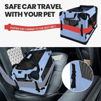 Large Cat Carrier for Car Travel, Pegic Soft Sided Collapsible Pet Carrier for Outdoor and Indoor Uses, Roomy Extra Large Cat Carrier for 2 Kittens, Large Cat or Puppies Up to 50lbs (Blue)