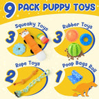 Puppy Toys for Teething, 9 Pack Interactive Dog Toys for Small Dogs, Puppy Chew Toys for Boredom with Rope Toys, Treat Ball and Cute Squeaky Toys