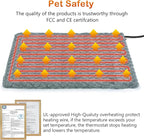 GASUR Pet Heating Pad, Waterproof Electric Dog Cat Heating Pad with Timer, Temperature Adjustable Heatded cat Bed for Winter,Auto Power-Off,Anti-bite Heating Pad for Dogs Cats -18''x16'', Small