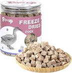 PAWUP Freeze Dried Duck Treats for Cats Dogs, Rawhide Free Freeze-Dried Raw Food Topper, High Protein, Gluten&Grain Free, 4.6oz