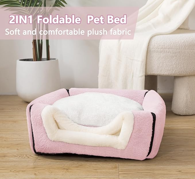 Cat Bed for Indoor Cats,Foldable cat cave,Anti-Slip & Water-Resistant Bottom,cat Houses for Indoor Cats or Small Dogs,Kitten Tent,Rabbit Bed,cat beds & Furniture