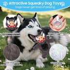 Bzonsmart Squeaky Dog Toys.Tough Plush Chew Toys for Dogs.Interactive Dog Toys to Keep Puppies Medium Large Breed Dogs Busy ..Durable Anti-Boredom Dog Toys for Teething & Playtime.