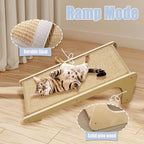 Cat Scratcher, Sisal Cat Scratching Pad, L Shape Cat Scratch Pad for Indoor Cats, 27 Inch Furniture Protector with Mouse Toy