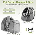 Expandable Cat Backpack,Cat Bubble Backpack Carrier for Carrying Cats, Pets and Small Dogs,Airline-Approved,Designed for Travel, Hiking, Walking,Car （Grey
