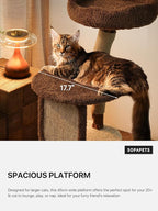 40 Inch Tall Modern Solid Wood Cat Tree Tower for Indoor Cats Large Adult, Sturdy Heavy-Duty Cat Condo with Scratching Post, Perch, Scratcher, Platform, Cozy Hideaway