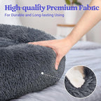 rabbitgoo Dog Bed for Small Dogs, 24 inches Washable Small Dog Bed, Fluffy Donut Dog Bed Anti-Slip, Calming Soft Plush Round Pet Bed for Dogs, Fits up to 18 lbs Pets, Dark Grey