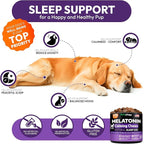 Advanced Melatonin for Dogs - 170 Dog Melatonin Calming Chews for Small and Large Dogs - Natural Hemp Dog Sleep Aid, Puppy Sleeping Pills, Anxiety, Stress, Separation, Barking, Fireworks - Made in USA