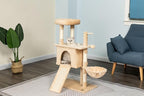 Go Pet Club Everyday Value 38in Cat Tree Tower Cat Condo Comfy Large Perch, Scratching Posts, Scratching Board, Dangling Ball, Cat Play Tower for Cats and Kittens, Beige
