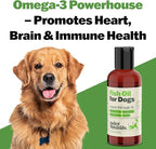 Deley Naturals Dog Fish Oil Icelandic 2X Omega - Dog Itching Skin Relief with Omega 3 6 9 for Allergies, Coat & Heart - Omega 3 Fish Oil for Dogs Skin Irritation - 4oz Omega Oil for Dogs Made in USA