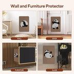 AUSCAT Cardboard Cat Wall Scratcher, 7 cat Scratching Boards with Box, Wall Mounted Cat Scratching Pads for Indoor Cats, Furniture Protector, 14.5" x 9.3", Panda Pattern