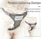 Puppytie No Pull Dog Harness with Multifunction Dog Leash,Soft Adjustable No Choke Escape Proof Pet Harness Vest for Medium Dogs,Glossy Grey,M