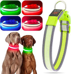 YFbrite Full Adjustbale LED Dog Collar, Full Illuminated Light up Dog Collars, Reflective Dog Collar Light Glowing in The Dark for All Dogs Safety (Small, Green-2)
