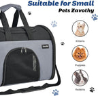 Zavothy Collapsible TSA Approved Pet Carrier for Cats & Dogs (Up to 15 Lbs, 16.54"x11.42"x9.84") – Soft-Sided Airline Travel Carrier, Grey