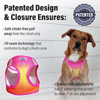 Doggie Design Dog Harness - No Choke Harness for Pets, Dog Vest, Mesh Polyester, Simple Step in and Go Design, Reflective Vest for Dogs - Raspberry Pink and Orange, 2X-Large
