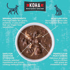 KOHA Pet Food Poké Bowl Cat Variety Pack, Wet Cat Food in Gravy - 5 Flavors - Tuna Combinations of Salmon, Chicken, Duck, Shrimp, and More - 3 oz Pouches, Pack of 24