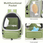 Breathable Cat Bubble Backpack Large Space Pet Carrier Backpack Expandable for Kitty Dog, Foldable Airline Approved Cat Backpack, Transparent PetTravel Backpack Up to 20 lbs (Green) (Green)