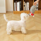 Hollypet Plush Dog Squeaky Toy Stuffed Armadillo Animal Pet Puppy Chew Toys with Clean Teeth for Small Medium Large All Breed Sizes Dogs, Christmas Gray, 8 in