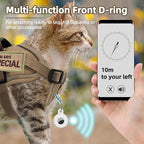 PUPTECK Tactical Cat Harness and Leash Set Escape Proof, Adjustable Reflective Kitten Jacket Easy Control, Pet Vest Harness for Cats Small Dogs Puppies Walking and Travel