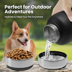 32oz Dog Water Bottle with Bowls - Leakproof Insulated Stainless Steel, Portable Travel Bottle for Hiking, Camping, Outdoor Use