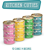 Weruva Cats in The Kitchen, Kitchen Cuties Variety Pack, Wet Cat Food, 3.2oz Can (Pack of 12)