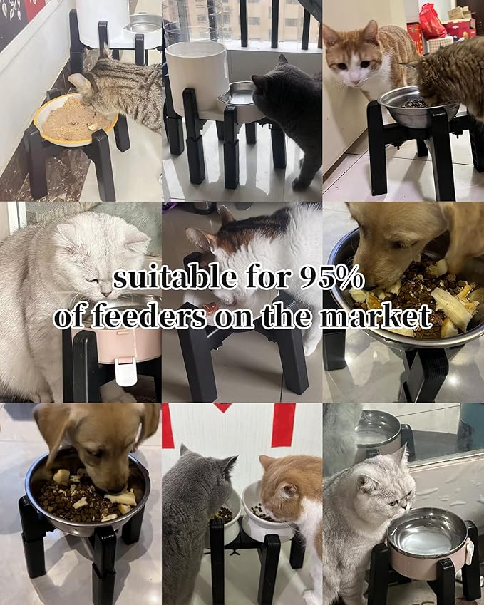 CZPET Dog Water Dispenser Stand, Holder for Pet Automatic Feeders, Width Adjustable Elevated Stand for Pet Feerders, Suitable for Medium Pets [Stand Only]
