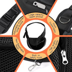 YUDODO Pet Sling Carrier for Small Dogs & Cats – Hands-Free Puppy Carrier with Safety Hook, Large Zipper Pocket, Soft Breathable Mesh, Adjustable Strap & Reflective Strip (Black 2.0 M)