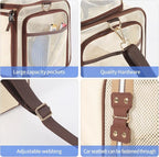Airline Approved Pet Carrier for Cats, Expandable Dog Carrier Soft-Sided Carrier for Small Cats and Dogs with Extra Large Foldable mat