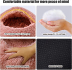 Calming Dog Beds & Cat Cave Bed with Hooded Cover,Washable Round Beds for Small Medium Pets,Anti-Slip Faux Fur Fluffy Coved Bed,Comfortable Warming Pet Bed(16 * 16inch,Leather Pink)