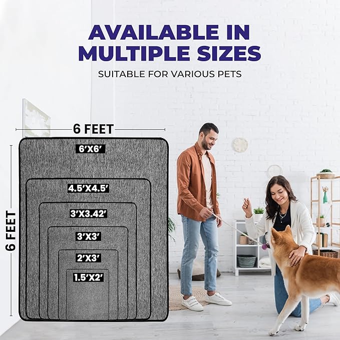 PUPIBOO Washable Pee Pads for Dogs and Cats - XXL (1 Pack) 6 FT X 6 FT Super Absorbent Reusable Puppy Training Pads - 100% Waterproof, Leak-Proof & Non-Slip Whelping Pads for Pet Housebreaking