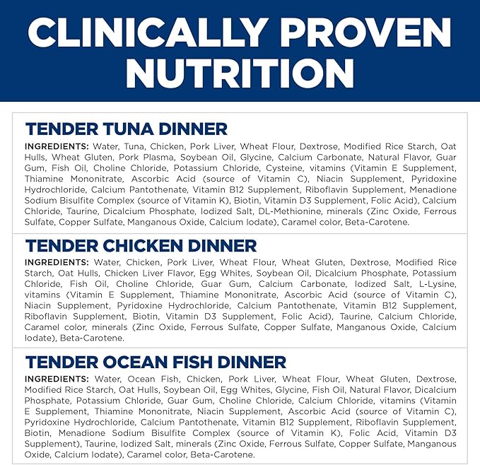 Hill's Science Diet Adult 1-6, Adult 1-6 Premium Nutrition, Wet Cat Food, Variety Pack: Tuna; Chicken; Ocean Fish Stew, 5.5 oz Can Variety Pack, Case of 12