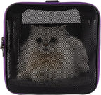 petisfam Soft Pet Carrier for Large and Medium Cats, 2 Kitties, Small Dogs. Easy to Get Cat in, Great for Cats That Don't Like Carriers (Black)