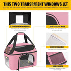 Soft-Sided Cat Carrier Bag Backpack Portable Breathable Collapsible Pet Carrier for Cats Kitten Puppy Small Dogs - Pink