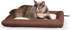 K&H Pet Products Heated Deluxe Lectro-Soft Outdoor Dog Bed with Bolster, Orthopedic Warming Pet Pad, Outdoor Heated Pad for Pets, Heated Outside Dog and Cat Bed, Chocolate/Tan Small 19.5x23in
