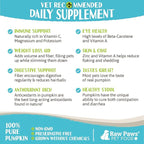 Raw Paws Organic Pumpkin Powder for Dogs & Cats (16-Ounce) - Made in USA - Anti Scoot Powdered Pumpkin for Dogs - Fiber for Dog - Dried Food Sprinkles - Toppers for Dry Food - Fiber for Cats