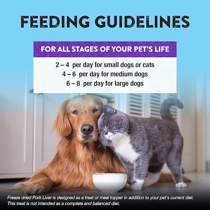 Northwest Naturals Raw Rewards Freeze-Dried Pork Liver Treats for Dogs and Cats - Bite-Sized Pieces - Healthy, 1 Ingredient, Human Grade Pet Food, All Natural - 10 Oz