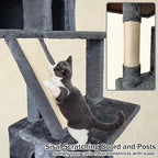 70" Cat Tree Tower for Indoor Cats, Multi-Level Cat Tower Condo with Sisal Scratching Post (Dark Gray)