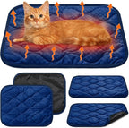 4 Pack Self Warming Cat Mat Self Heating Cat Pad Warm Thermal Pet Bed Washable Dog Crate Pad Body Heat Dog Cat Bed Mat Blanket Non Slip Bottom for Outdoor Indoor Pets