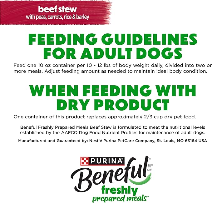 Purina Beneful Gravy Wet Dog Food, Prepared Meals Beef Stew - (8) 10 oz. Tubs