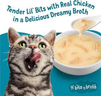 Purina Friskies Lickable Cat Treats Bits ‘n Broth With Shredded Chicken in a Dreamy Broth - (Pack of 16) 1.2 oz. Pouches