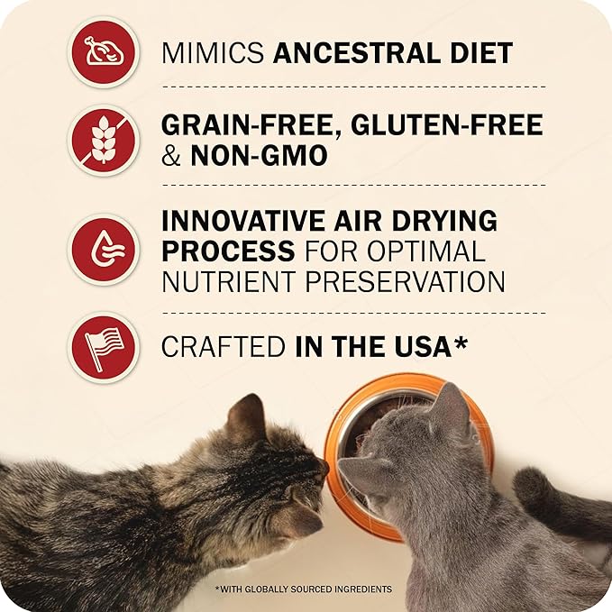Redbarn Air Dried Powerfood for Cats with Real Chicken – Made in USA High Protein, Grain-Free Dry Cat Kitten Food Full Meal or Topper for Picky Eaters Supports Energy & Healthy Skin Coat – 2.5oz Trial
