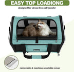 Cat Carrier 18"x11"x11" TSA Approved Ventilated Top Open Softsided Pet Air Travel Bag, Small Animal Basic Crate Shih Tzu Dog Kennel Carry Case, 4-Mesh-Side Kitty Carry on up to 20lbs Teal