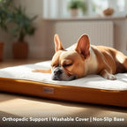 Deconovo Orthopedic Dog Bed for Medium & Large Dogs – Supportive Memory Foam with Washable Cover, Non-Slip Base – Comfort for Senior, Arthritic & Active Pets, White and Orange Side, 44" Lx32 Wx3 Th
