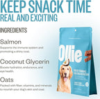 Ollie Salmon and Coconut Jerky Dog Treats, All Natural, Healthy Snacks, Made with Real Meat 5 Oz. Human Grade, Pack of 1, for Dogs