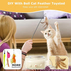 hooroor Laser Cat Toy for Indoor Cats,2 in 1 UFO-Vehicle Automatic Motion with Feather,Rechargeable Electronic Smart Sensor,Interactive Toys for Bored Cats/Kittens/Dogs,Ideal Gift (White Updated)