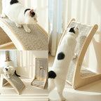 PETKARAY Cat Scratcher, Sisal Cat Scratch Pad, Curved Scratching Board for Indoor Kitty, Floor Mounted Scratcher with Mouse Toy Catnip