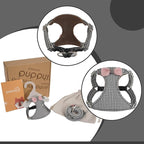 Puppytie No Pull xs Dog Harness with Multifunction Dog Leash,Soft Adjustable No Choke Escape Proof Pet Harness Vest,Knitted Black-White,xs