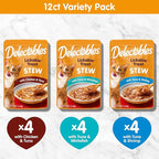 Hartz Delectables Stew Lickable Wet Cat Treats for Adult & Senior Cats, Variety Pack, 1.4 Ounce (Pack of 12)