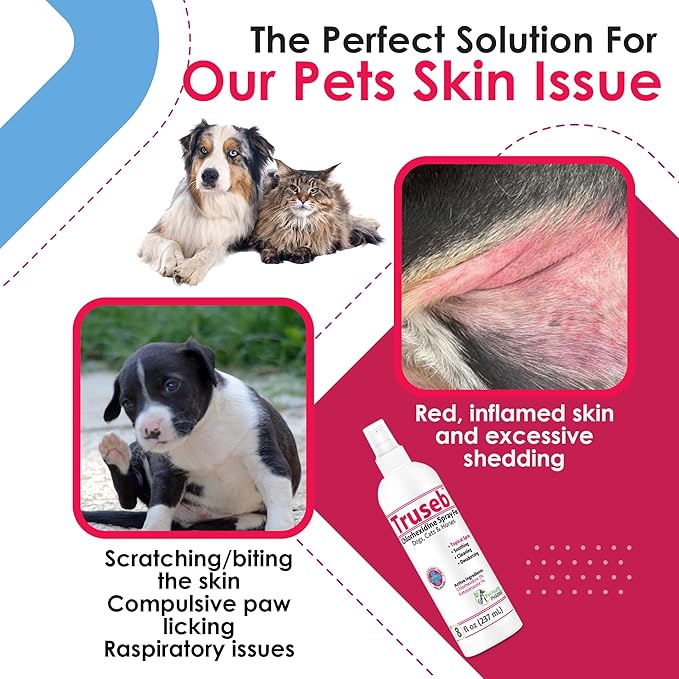Truseb All Natural Chlorhexidine Spray Topical Ketoconazole and Chlorhexidine Spray for Dogs, Cats & Horses with Aloe Vera (USA) (Ketoconazole & Chlorhexidine Spray, 16 oz)
