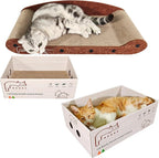 Cat Scratcher 24 Inch Cat Scratching Sofa Bed & 16" Lounge Box with Scratch Pad - Durable Cat Scratchers for Indoor Cats to Protect Your Furniture